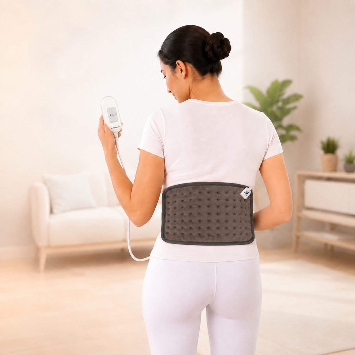 Electric Heating Pad for Pain Relief (Brown) – Orthopaedic Heating Belt for Men and Women